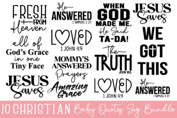 Christian Baby Quotes Svg Bundle