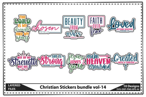 Christian Stickers Bundle Vol-14: Graphics & Crafts for Makers