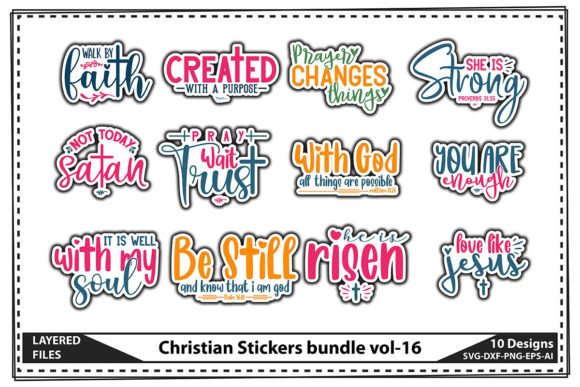 Christian Stickers Bundle Vol-16: Graphics & Crafts