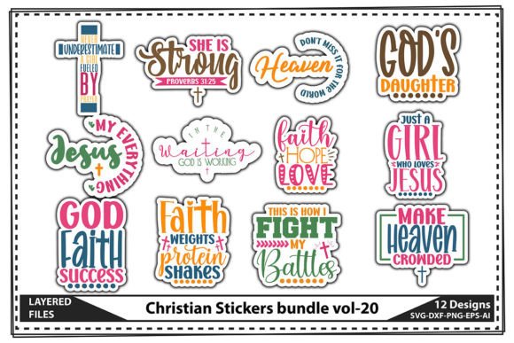 Christian Stickers Bundle Vol-20: Graphics & Crafts