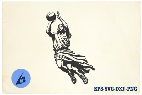 Funny Jesus Basketball SVG Clipart 04 Graphics