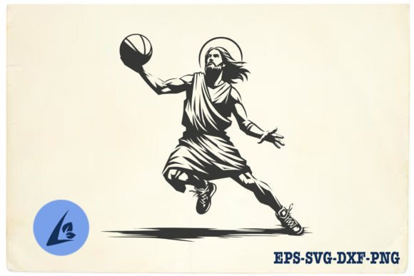 Funny Jesus Basketball SVG Clipart 18 Graphics & Illustrations