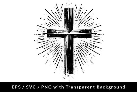 Grunge Christian Cross: Graphics & Illustrations Asset