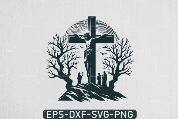 Jesus Christian Cross Religious Svg for Crafts and Graphics