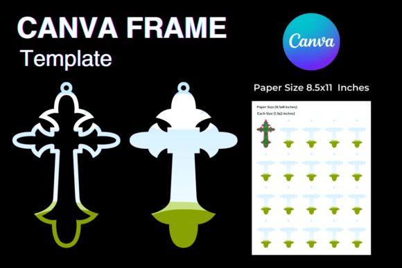 Jesus Cross Earring Canva Frame Template for Church Graphics