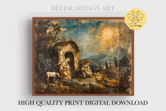 Oil Painting Jesus Wall Art 05: Graphics & Illustrations for Faith-Focused Content