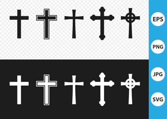 Religion Cross. Christian Symbols Graphics
