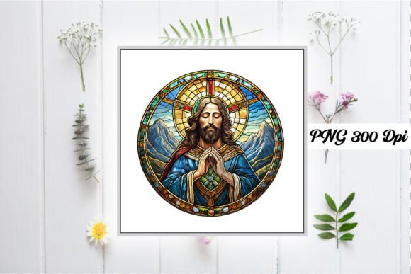 Stained Glass Christian Sublimation: Graphics & Illustrations for Brand Impact
