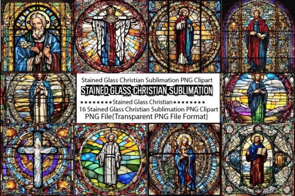 Stained Glass Christian Tumbler Bundle: Graphics & Print Templates