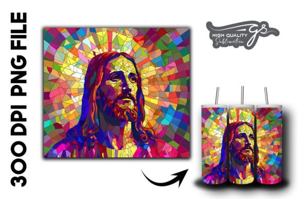 Stained Glass Jesus Graphics: A Tumbler Wrap & Backgrounds Review