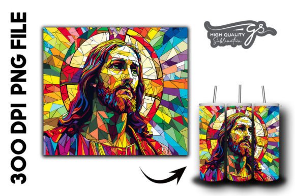 Stained Glass Jesus Tumbler Wrap 35 Graphics for Tumbler Wraps