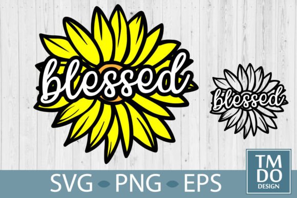 Sunflower Blessed SVG PNG for Christian Crafts & Graphics