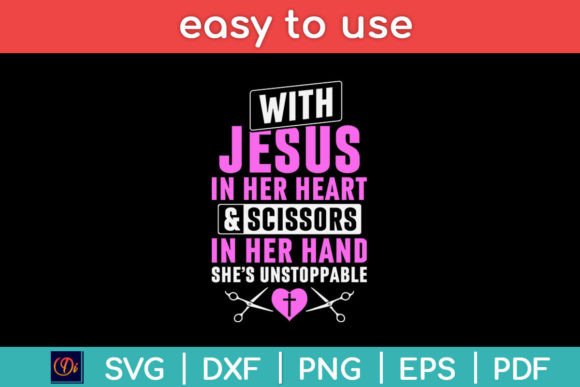 With Jesus in Her Heart Scissors Funny Graphics and Crafts